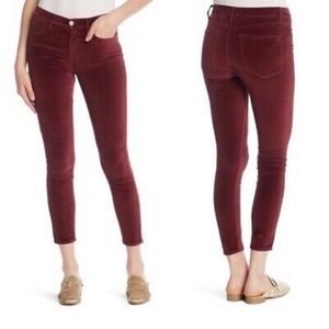 Frame Le High Skinny Velvet Denim in Pinot/ Burgundy Sz 23 NWT